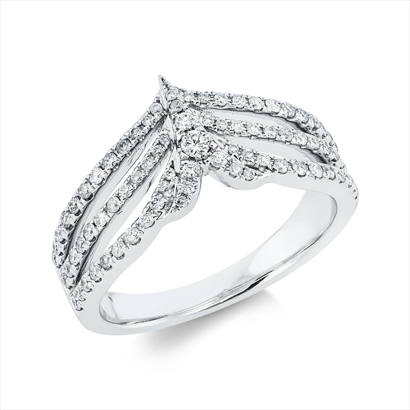 Ring    aus 750/-18 Karat Weißgold mit 80 Diamanten 0