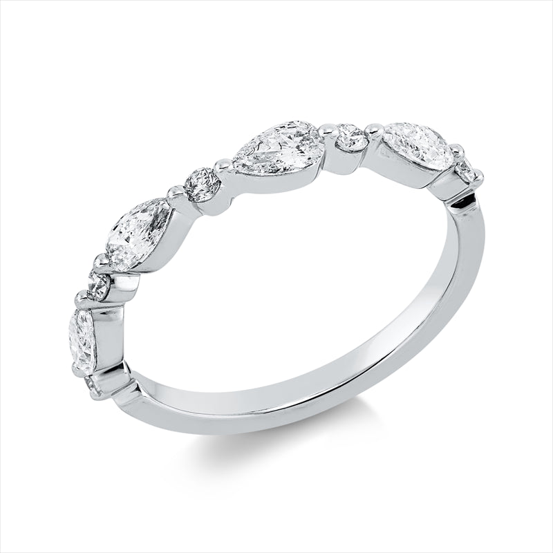 Ring    aus 750/-18 Karat Weißgold mit 9 Diamanten 0