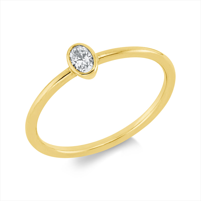 Ring    aus 750/-18 Karat Gelbgold mit 1 Diamant 0