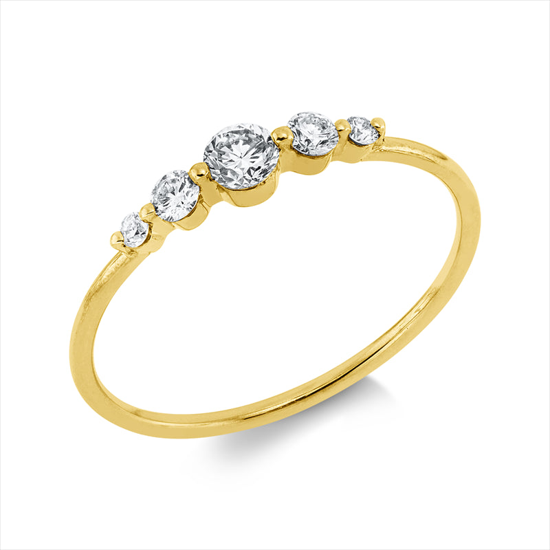 Ring    aus 750/-18 Karat Gelbgold mit 5 Diamanten 0