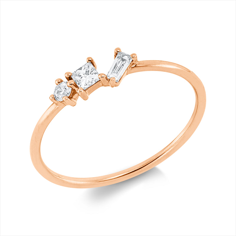 Ring    aus 750/-18 Karat Rotgold mit 3 Diamanten 0