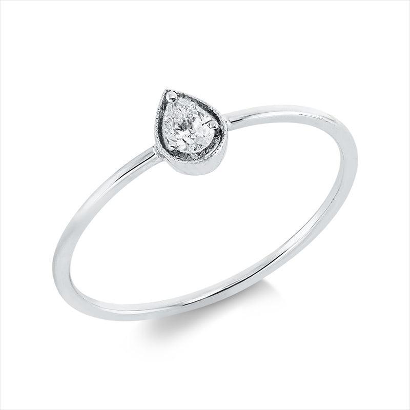 Ring    aus 750/-18 Karat Weißgold mit 1 Diamant 0