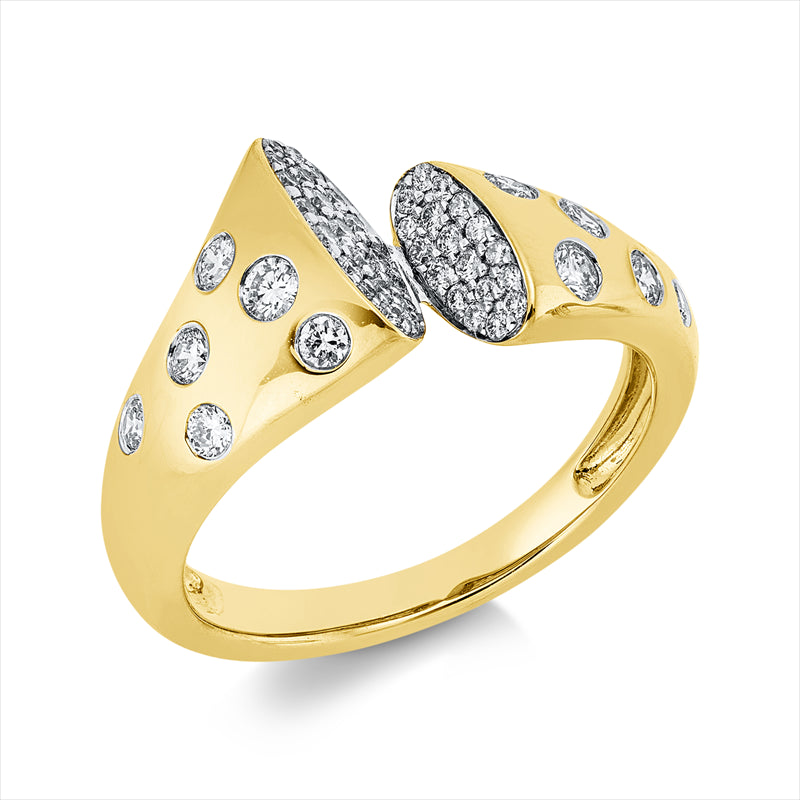 Ring    aus 585/-14 Karat Gelbgold / Weißgold mit 51 Diamanten 0