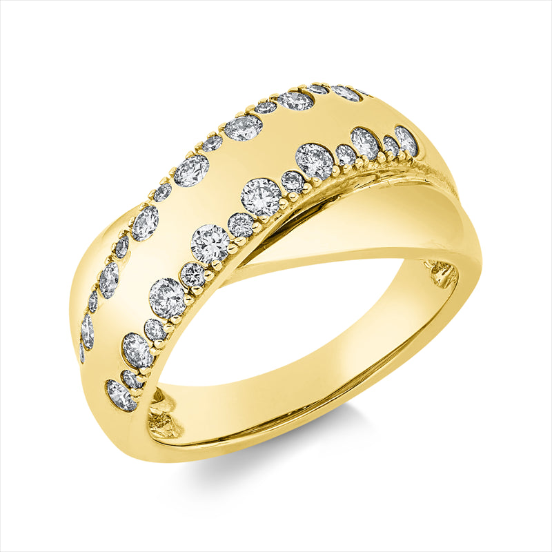 Ring    aus 585/-14 Karat Gelbgold mit 30 Diamanten 0