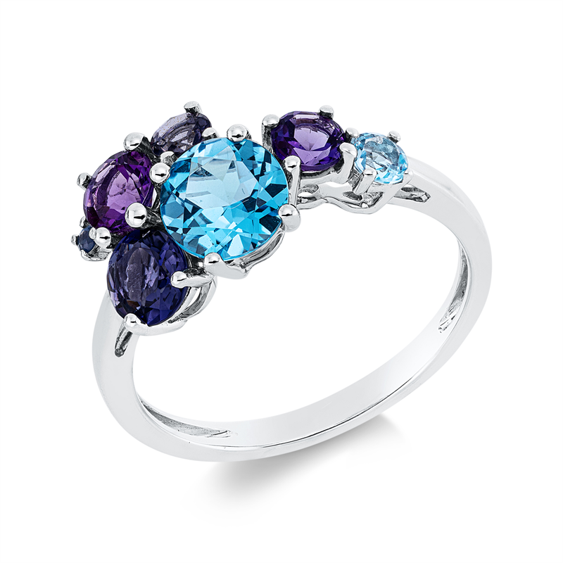 Ring mit Saphir  aus 750/-18 Karat Weißgold  