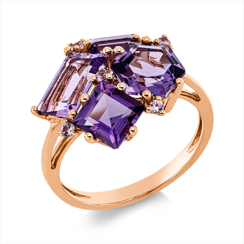 Ring mit Saphir  aus 750/-18 Karat Rotgold  