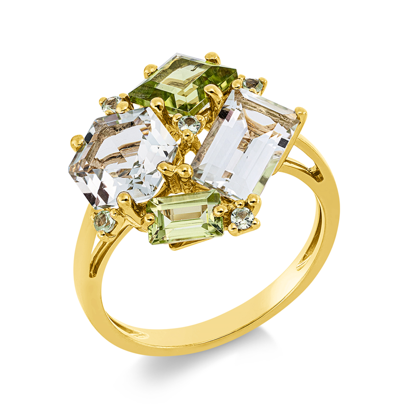 Ring mit Tsavorith  aus 750/-18 Karat Gelbgold  
