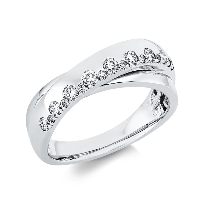 Ring    aus 585/-14 Karat Weißgold mit 17 Diamanten 0