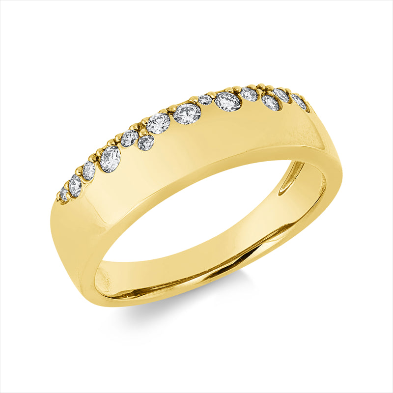 Ring    aus 585/-14 Karat Gelbgold mit 15 Diamanten 0