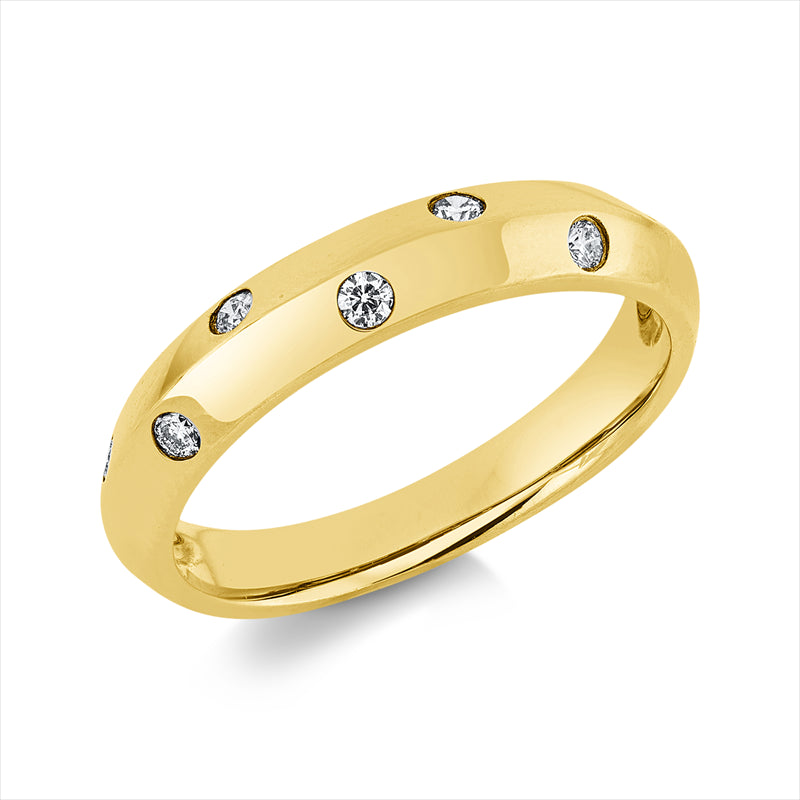 Ring    aus 585/-14 Karat Gelbgold mit 7 Diamanten 0