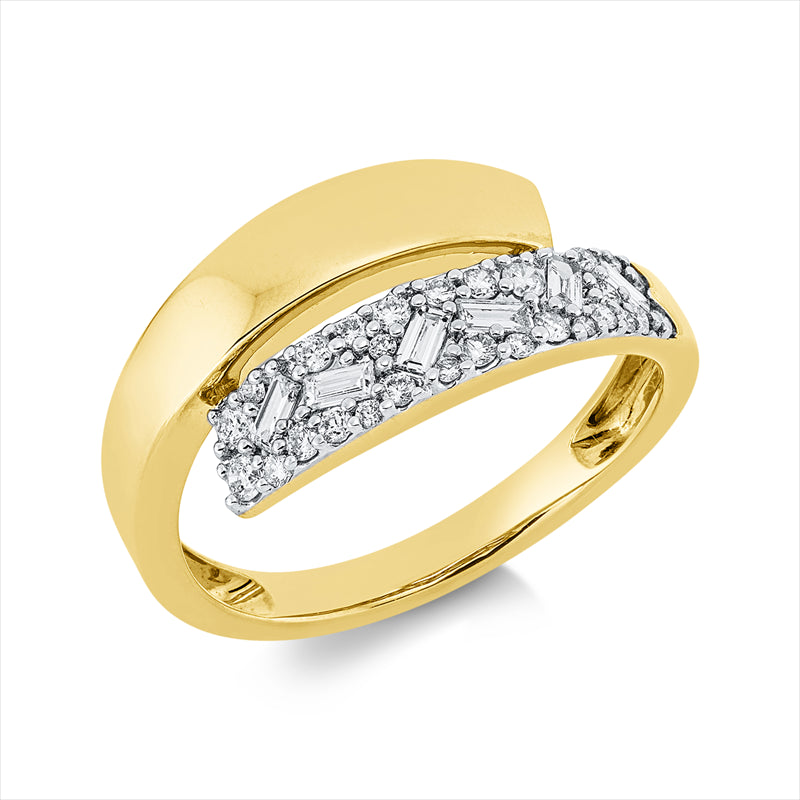 Ring    aus 585/-14 Karat Gelbgold / Weißgold mit 34 Diamanten 0