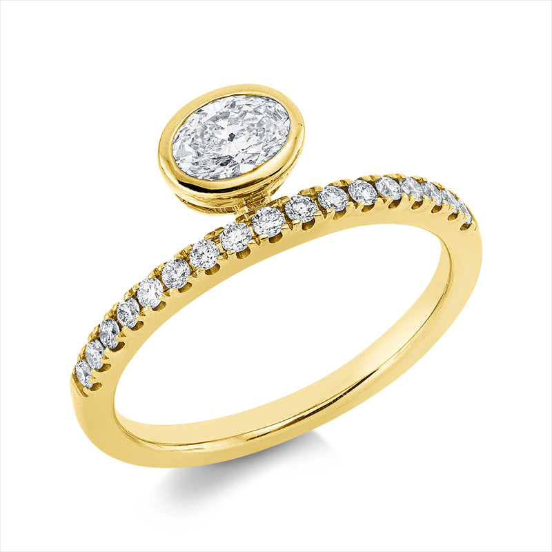 Ring    aus 585/-14 Karat Gelbgold mit 18 Diamanten 0