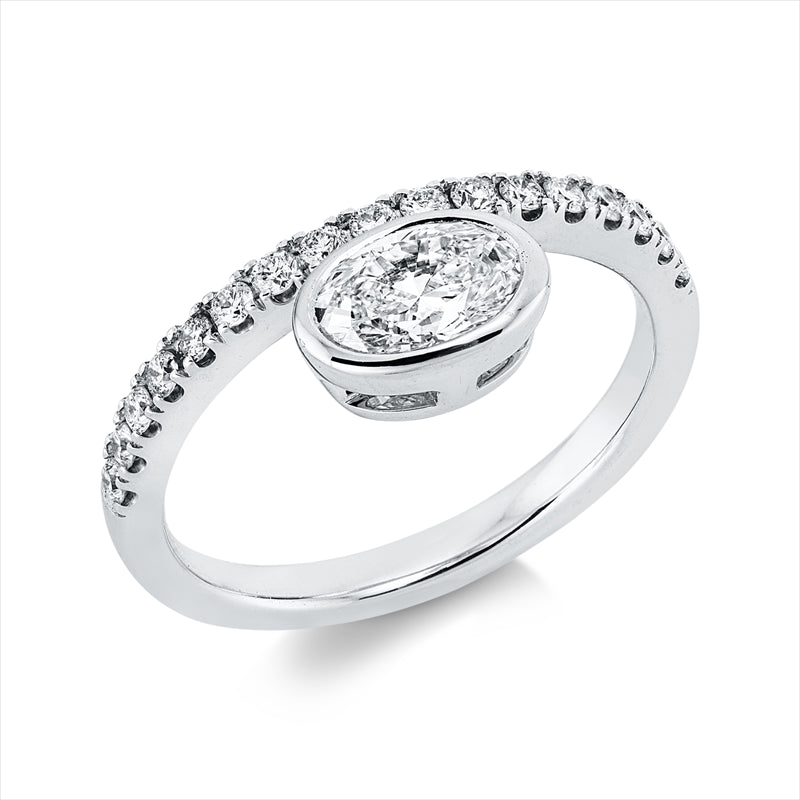 Ring    aus 585/-14 Karat Weißgold mit 18 Diamanten 0