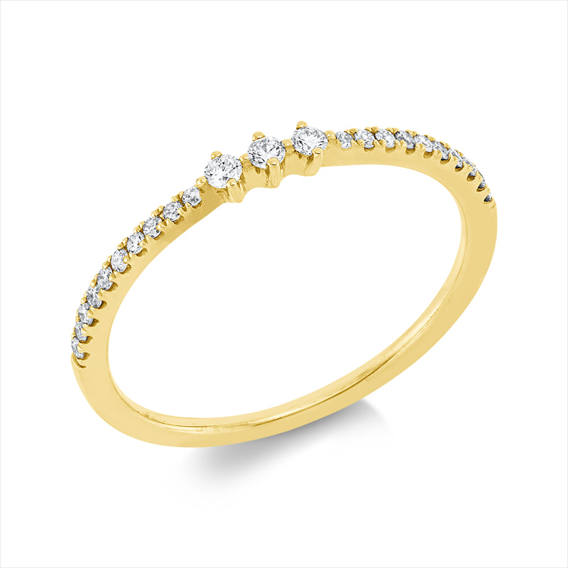 Ring    aus 585/-14 Karat Gelbgold mit 23 Diamanten 0