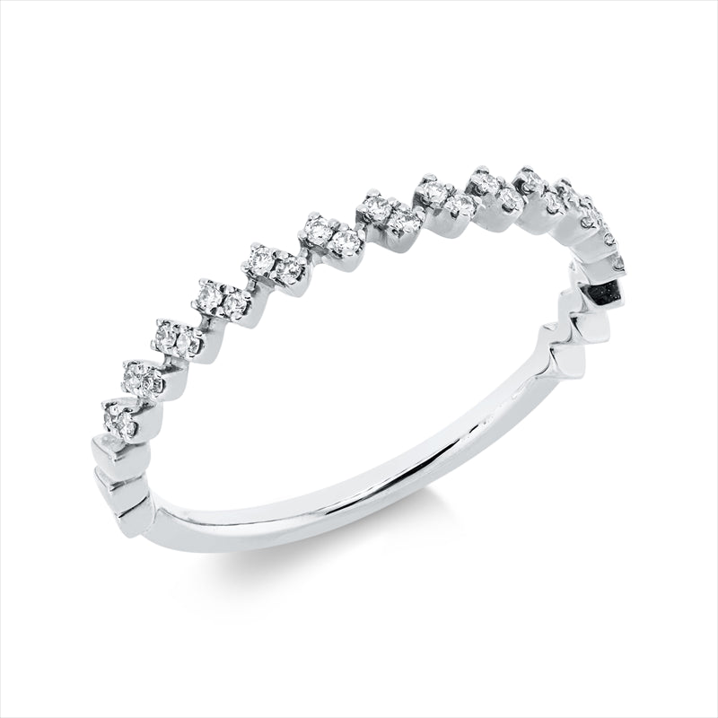 Ring    aus 585/-14 Karat Weißgold mit 26 Diamanten 0