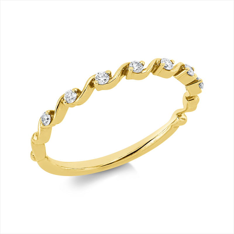 Ring    aus 585/-14 Karat Gelbgold mit 7 Diamanten 0