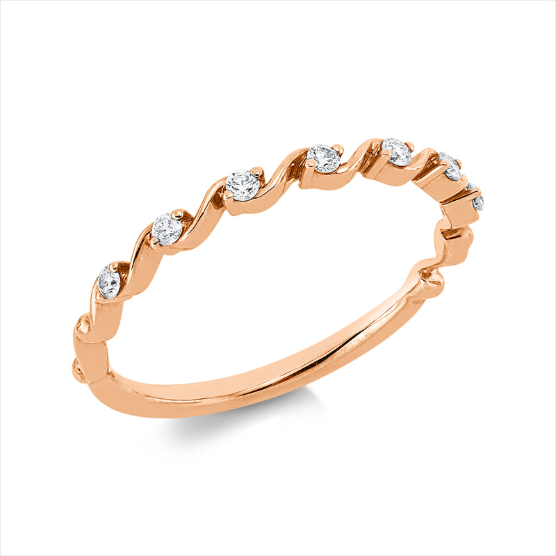 Ring    aus 585/-14 Karat Rotgold mit 7 Diamanten 0