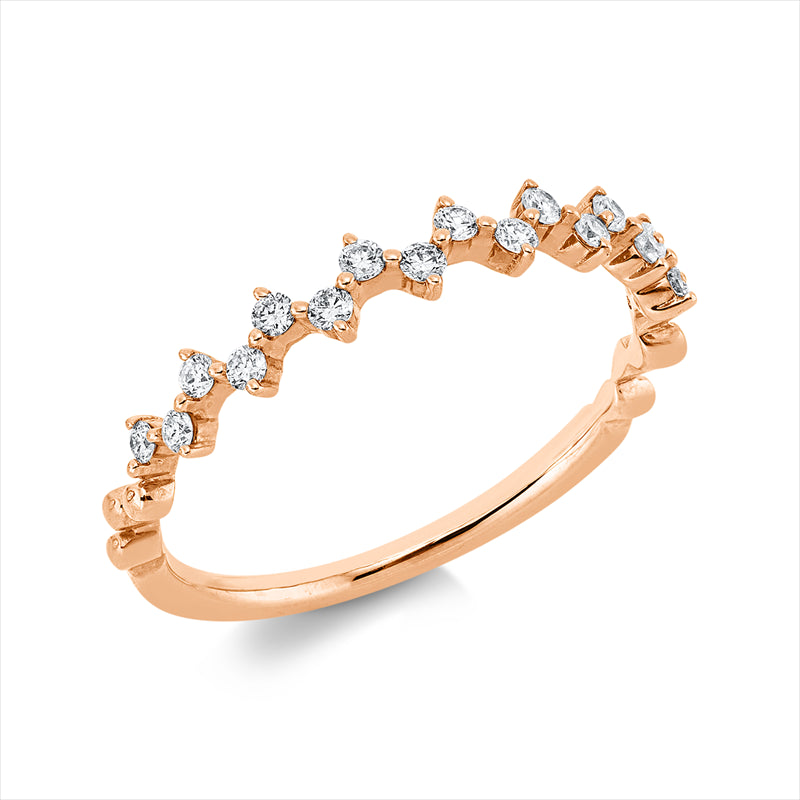 Ring    aus 585/-14 Karat Rotgold mit 17 Diamanten 0