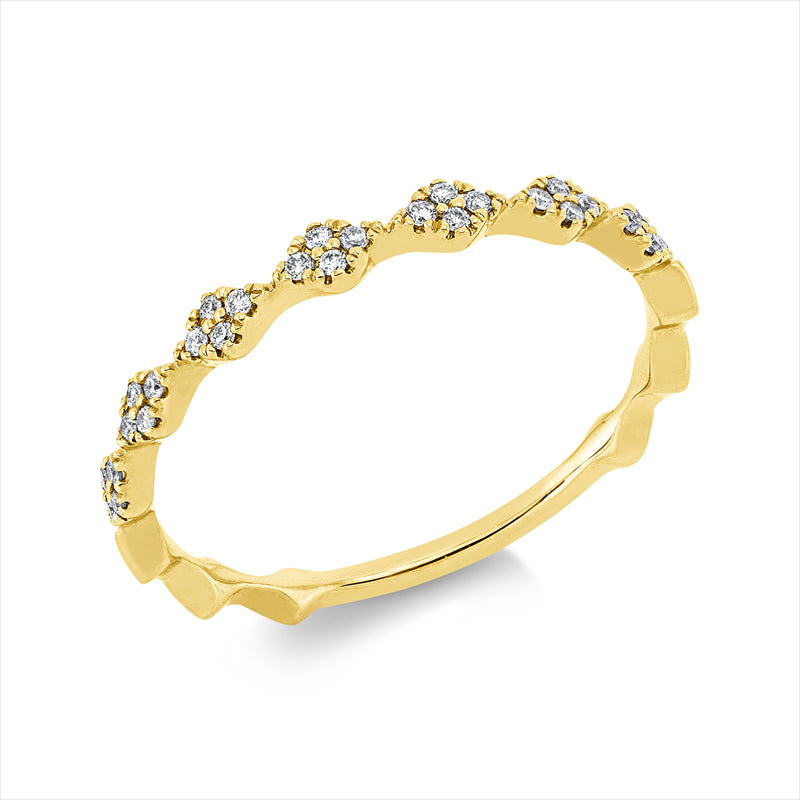 Ring    aus 585/-14 Karat Gelbgold mit 28 Diamanten 0