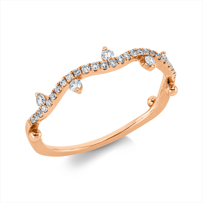 Ring    aus 585/-14 Karat Rotgold mit 32 Diamanten 0