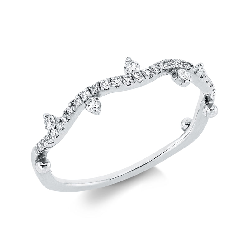 Ring    aus 585/-14 Karat Weißgold mit 32 Diamanten 0