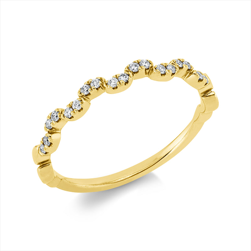 Ring    aus 585/-14 Karat Gelbgold mit 18 Diamanten 0