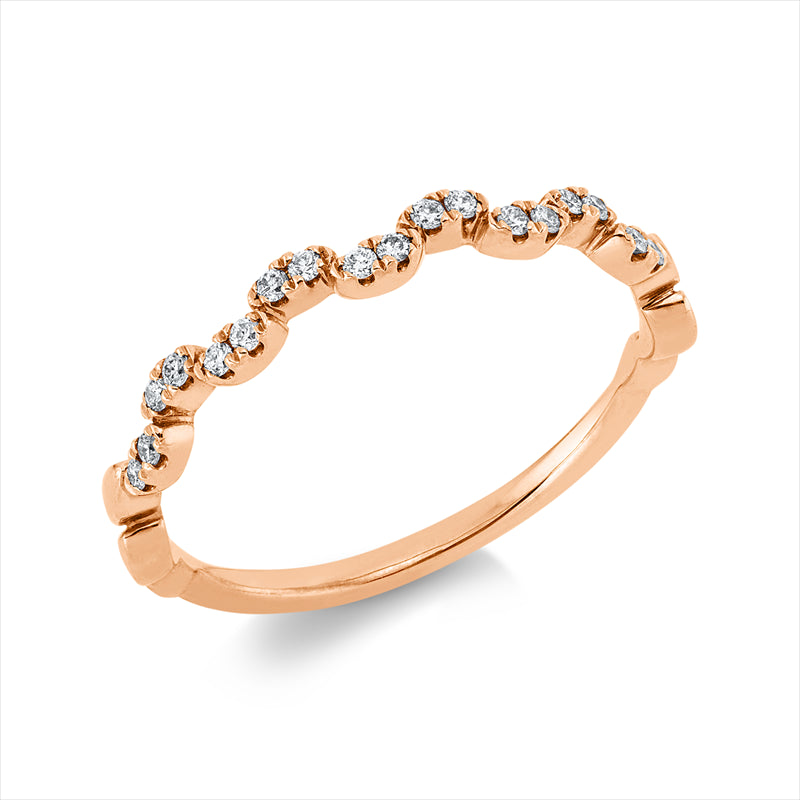 Ring    aus 585/-14 Karat Rotgold mit 18 Diamanten 0