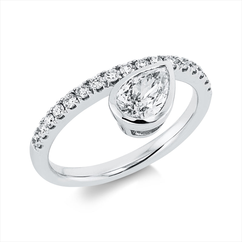 Ring    aus 585/-14 Karat Weißgold mit 18 Diamanten 0