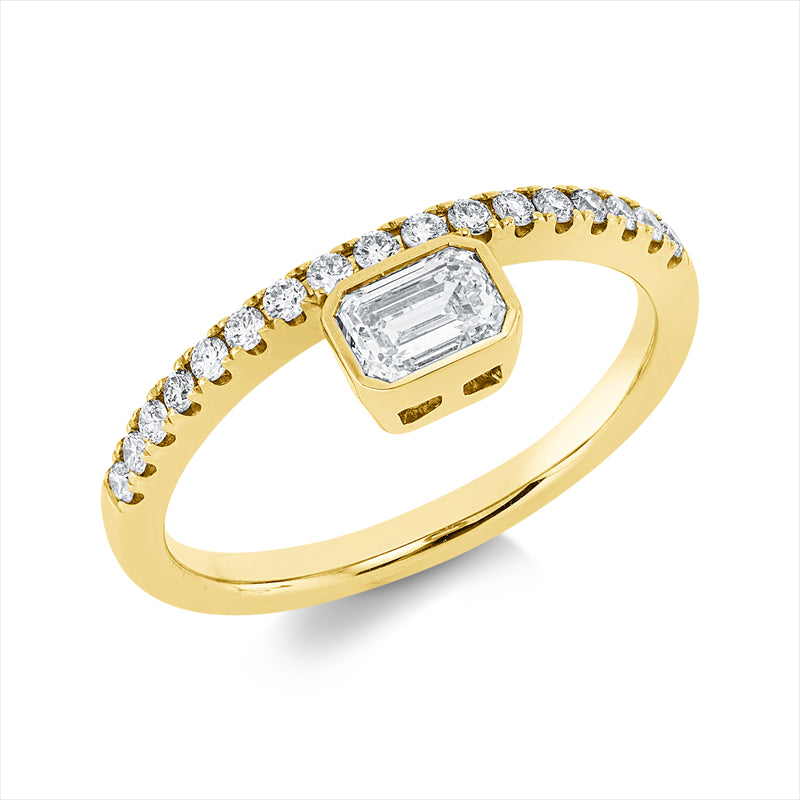 Ring    aus 585/-14 Karat Gelbgold mit 18 Diamanten 0