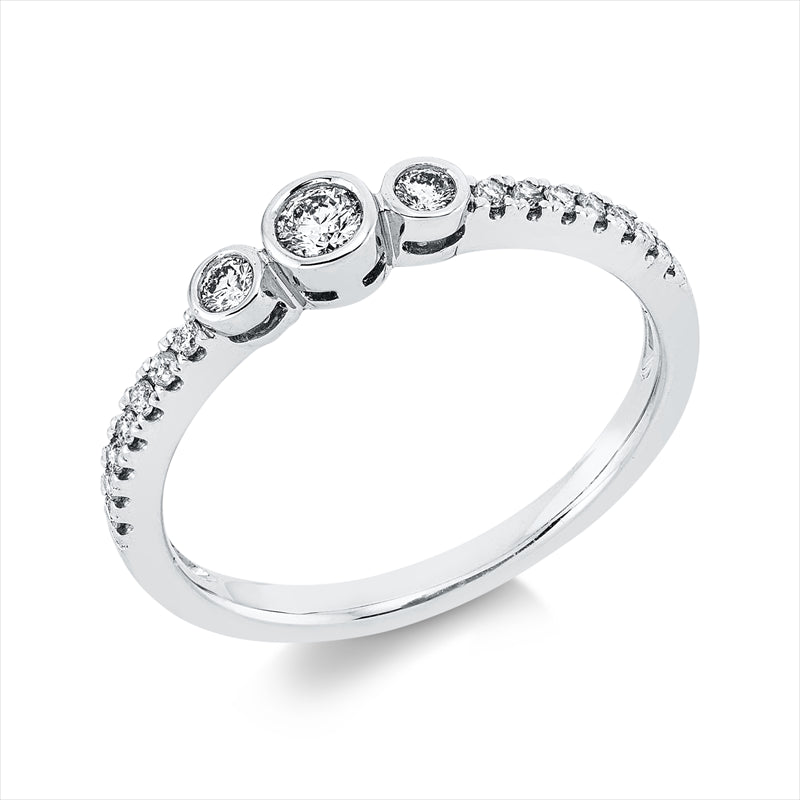 Ring    aus 585/-14 Karat Weißgold mit 17 Diamanten 0