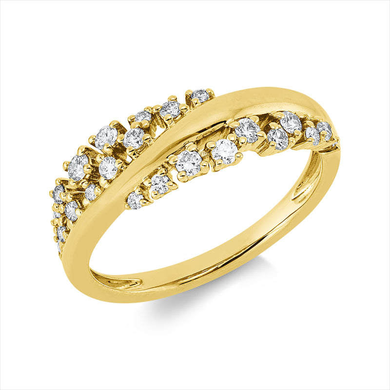 Ring    aus 585/-14 Karat Gelbgold mit 23 Diamanten 0