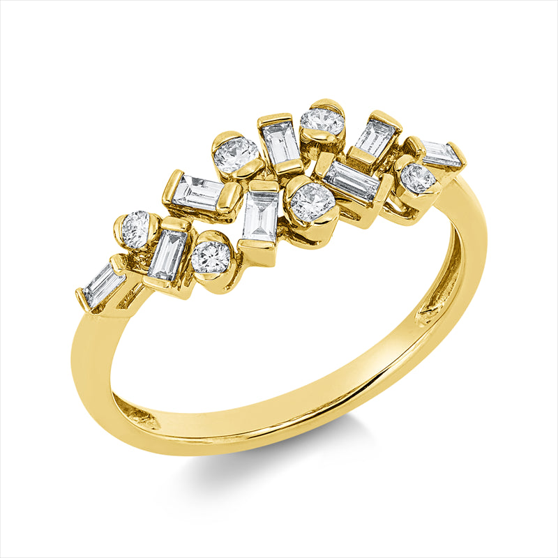 Ring    aus 585/-14 Karat Gelbgold mit 14 Diamanten 0