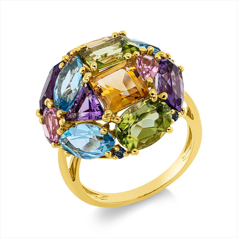 Ring mit Saphir  aus 750/-18 Karat Gelbgold  