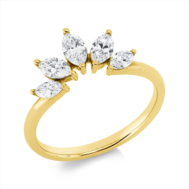 Ring    aus 750/-18 Karat Gelbgold mit 5 Diamanten 0
