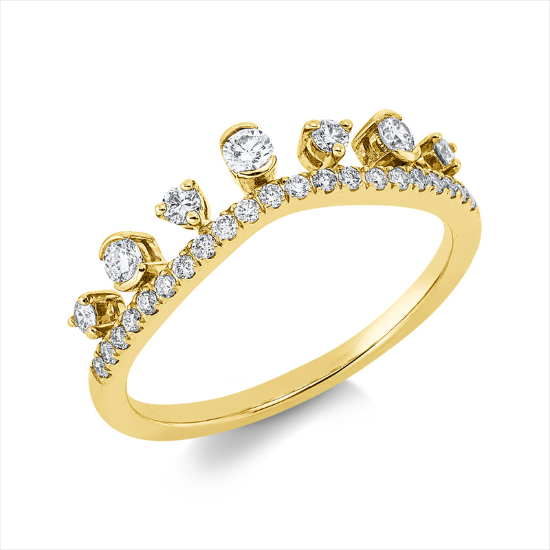 Ring    aus 585/-14 Karat Gelbgold mit 28 Diamanten 0