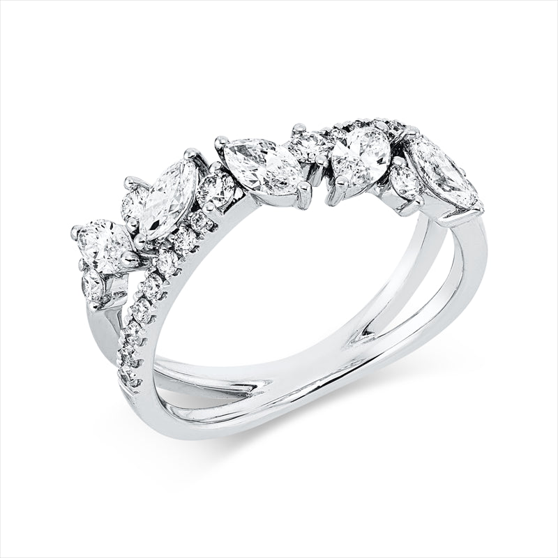 Ring    aus 750/-18 Karat Weißgold mit 27 Diamanten 1