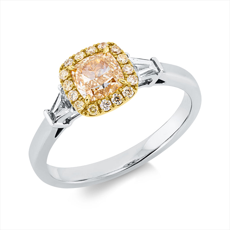 Ring    aus 750/-18 Karat Weißgold / Gelbgold mit 19 Diamanten 1
