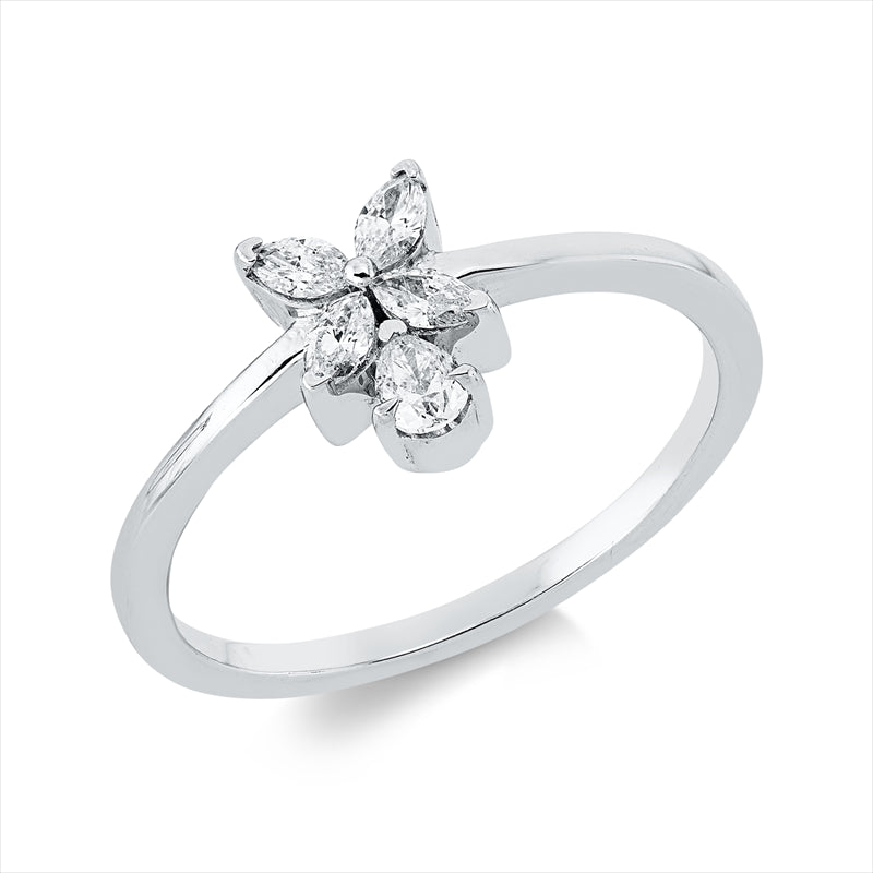 Ring    aus 750/-18 Karat Weißgold mit 5 Diamanten 0