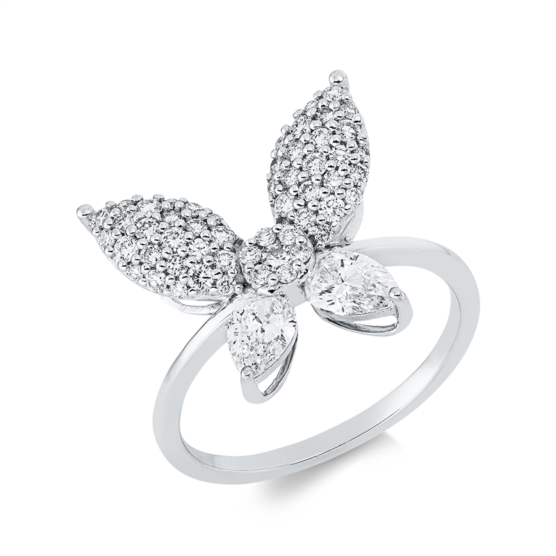 Ring    aus 750/-18 Karat Weißgold mit 55 Diamanten 1