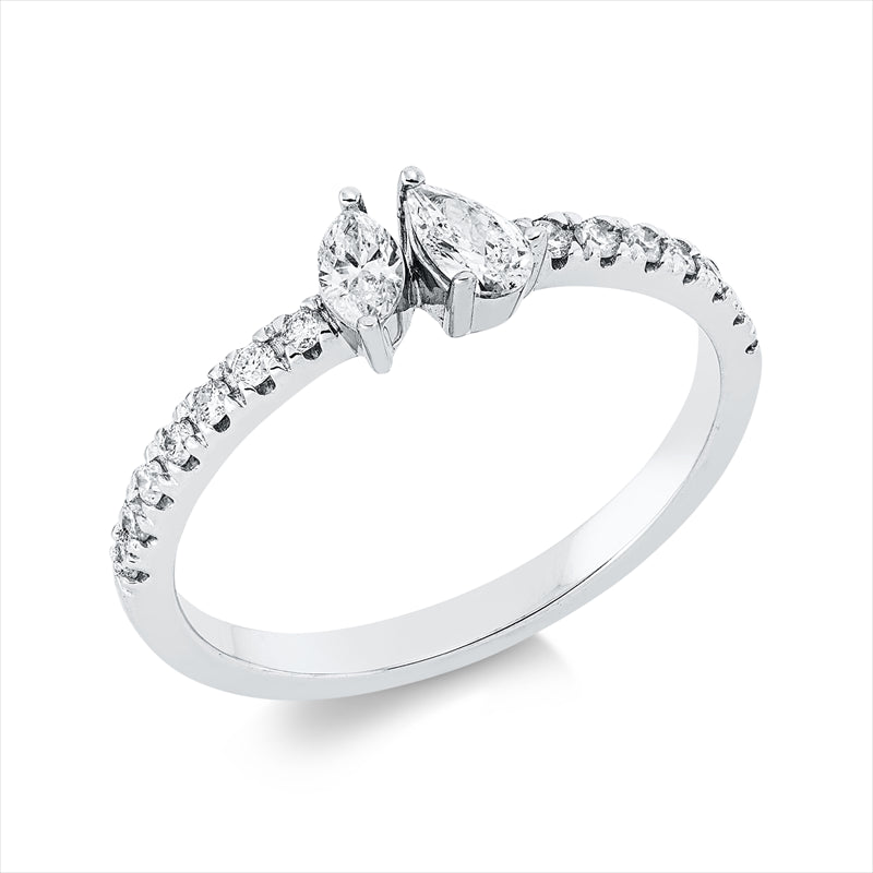 Ring    aus 750/-18 Karat Weißgold mit 16 Diamanten 0