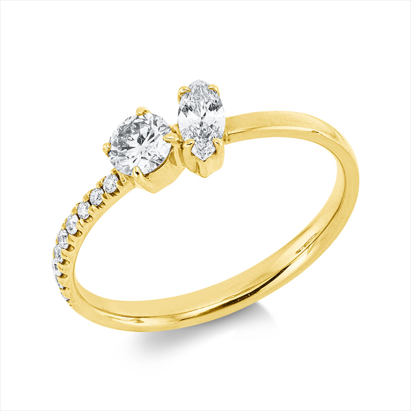Ring    aus 750/-18 Karat Gelbgold mit 11 Diamanten 0