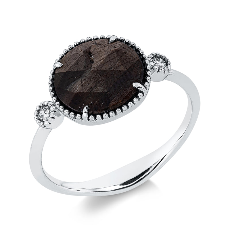 Ring    aus 585/-14 Karat Weißgold mit 3 Diamanten 2