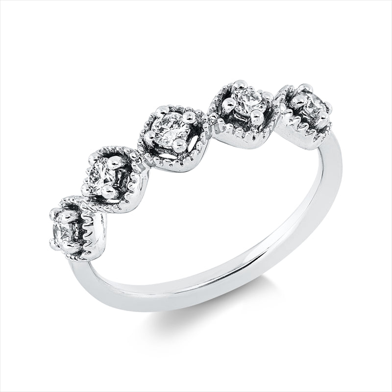 Ring    aus 750/-18 Karat Weißgold mit 5 Diamanten 0