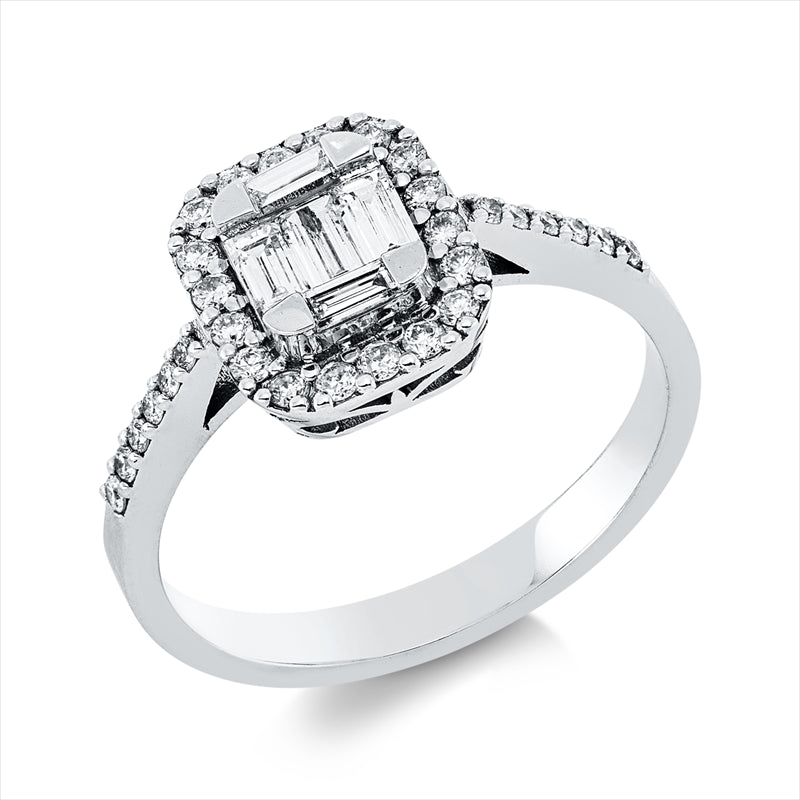 Ring    aus 585/-14 Karat Weißgold mit 35 Diamanten 0