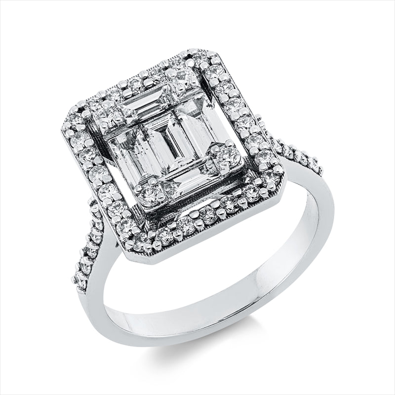 Ring    aus 585/-14 Karat Weißgold mit 47 Diamanten 1