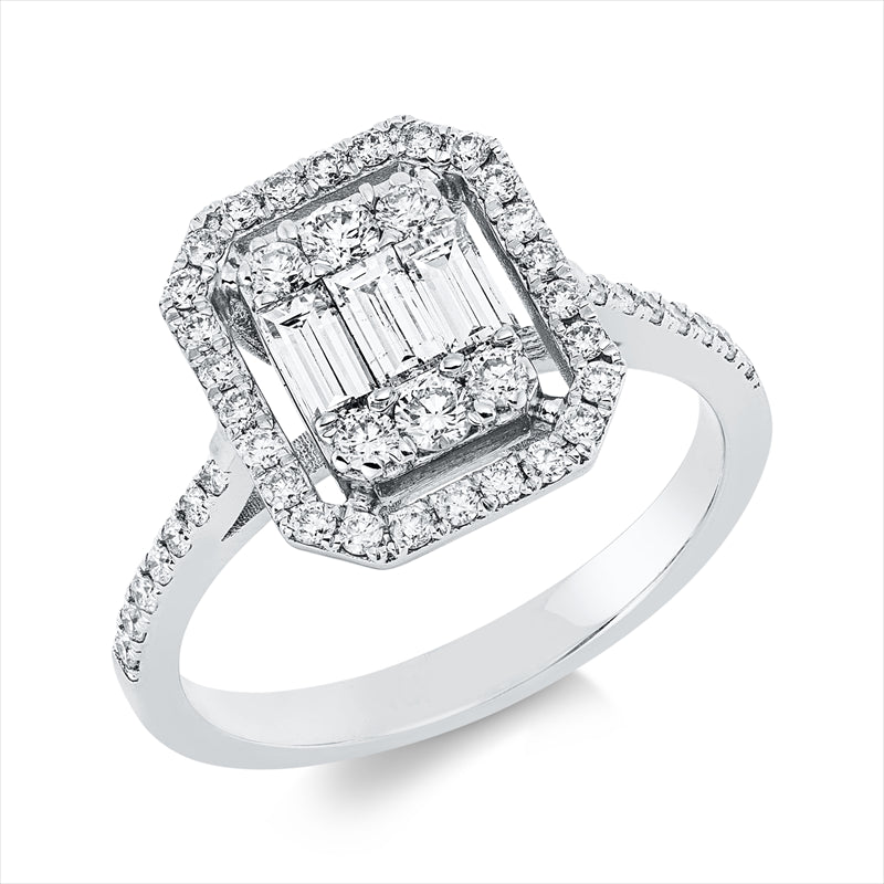 Ring    aus 750/-18 Karat Weißgold mit 49 Diamanten 0