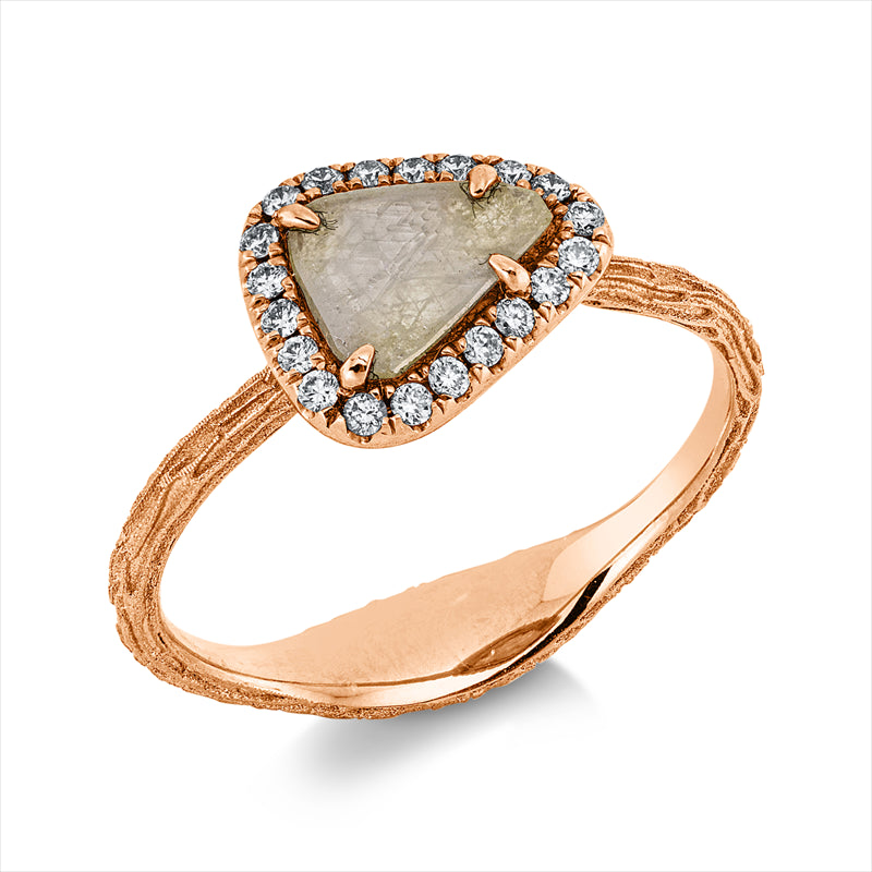 Ring    aus 750/-18 Karat Rotgold mit 21 Diamanten 0