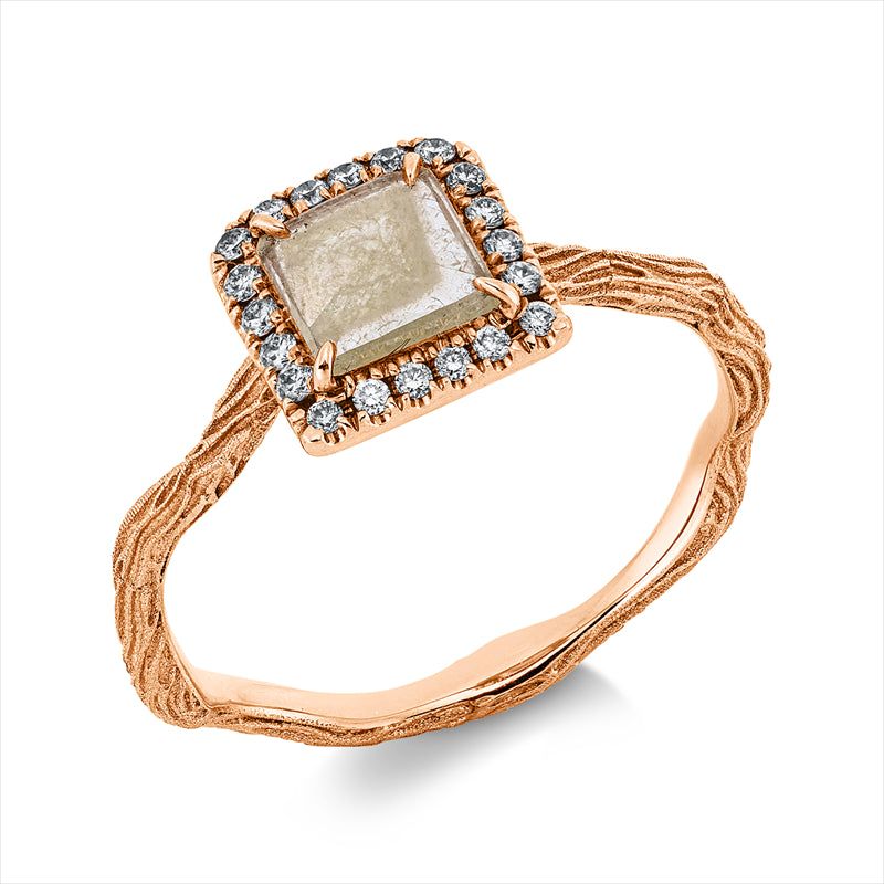 Ring    aus 750/-18 Karat Rotgold mit 21 Diamanten 0