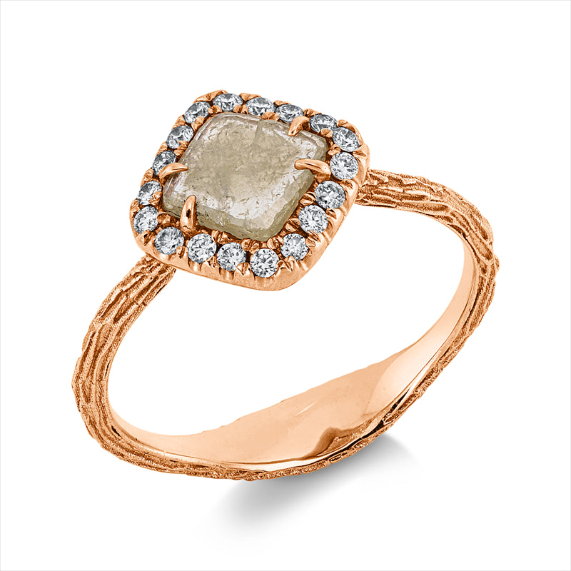 Ring    aus 750/-18 Karat Rotgold mit 19 Diamanten 0