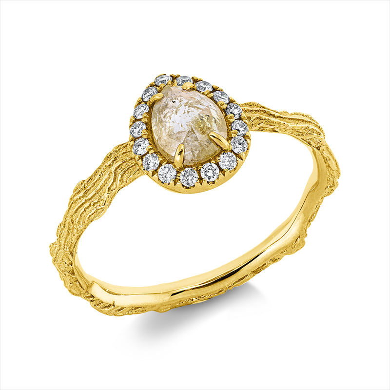Ring    aus 750/-18 Karat Gelbgold mit 17 Diamanten 0